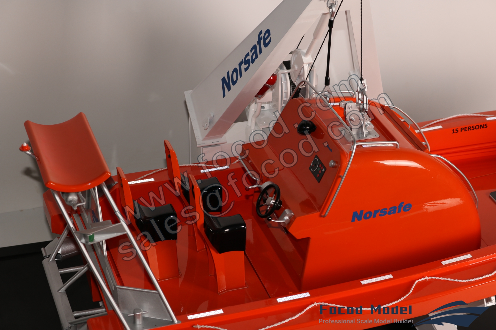 custom made model of fast rescue boat with davit